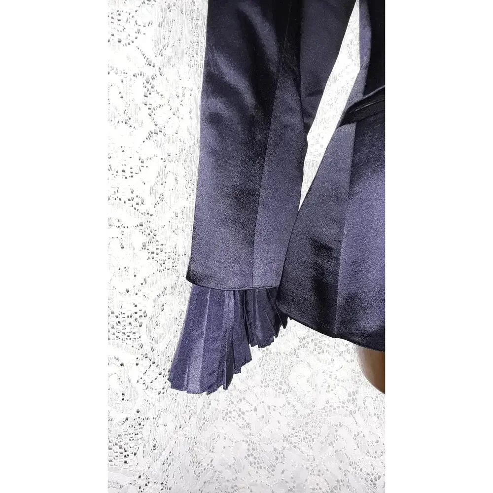 Christian Dior Vtg Satin Evening Jacket With Large Pleated Collar